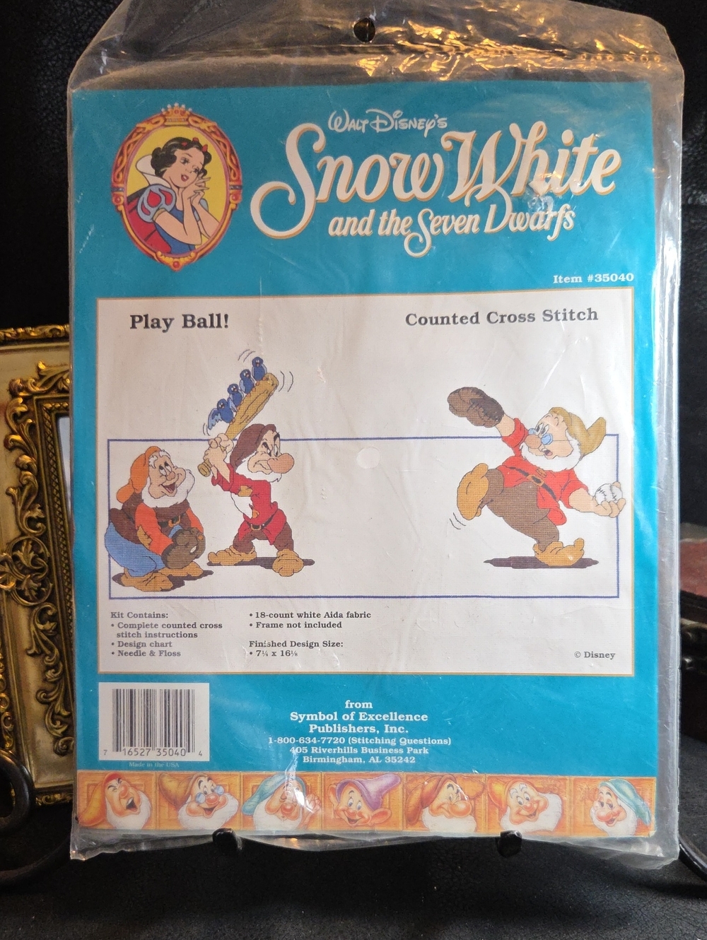 Walt Disney Snow White & the Seven Dwarfs Counted Cross Stitch Kit -"Play Ball"